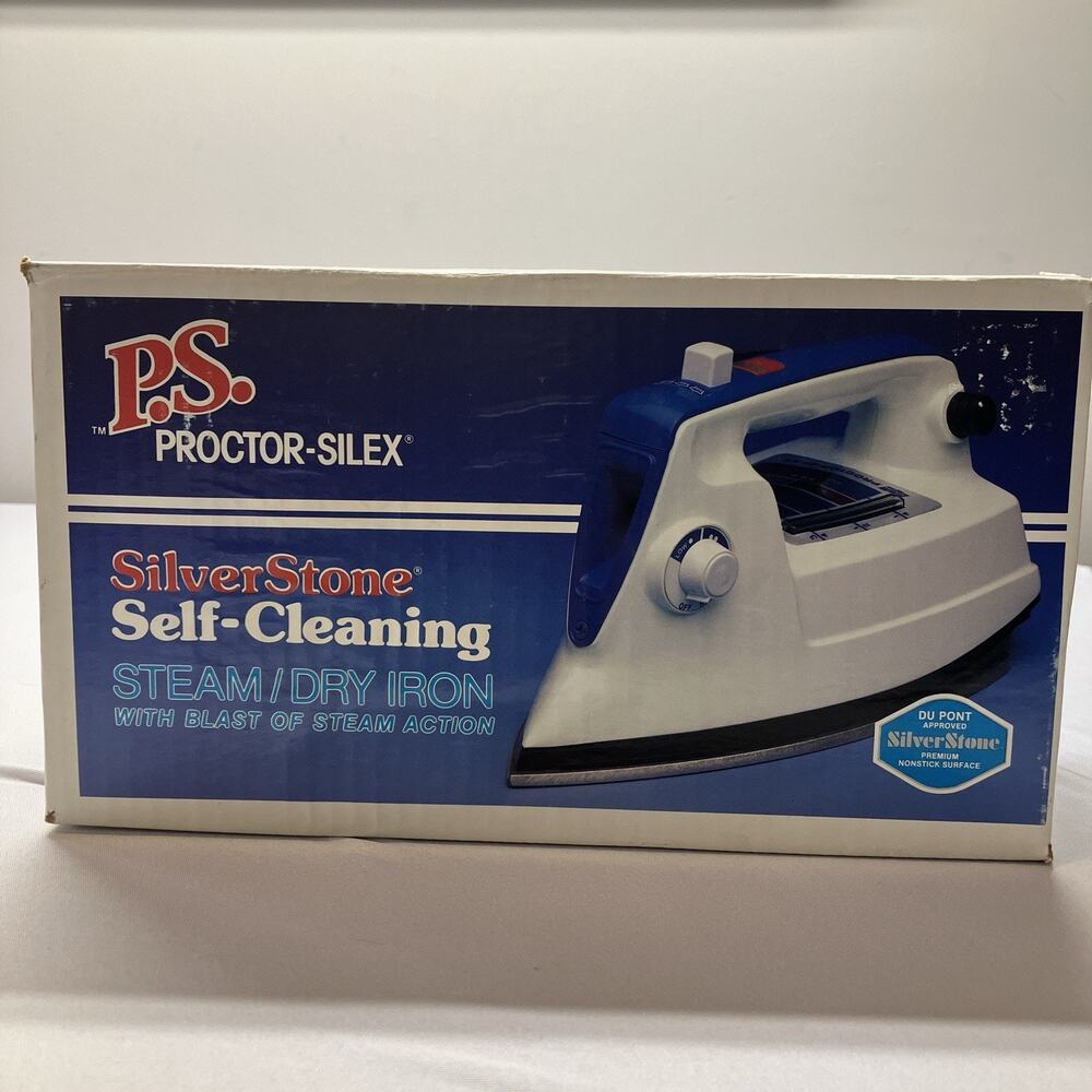 Vintage 1980s Proctor Silex Self Cleaning Iron DuPont  I424S Silverstone Iron